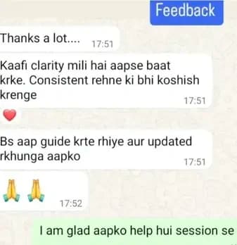 WhatsApp thanks for clarity gained from the session