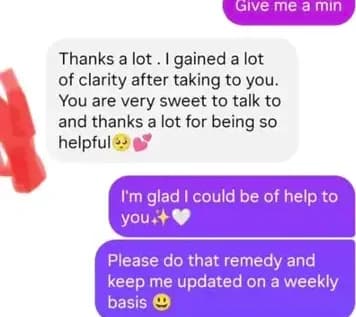 Client gained clarity and found the session sweet and helpful