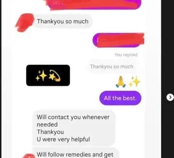 Client promising to follow remedies and stay in touch